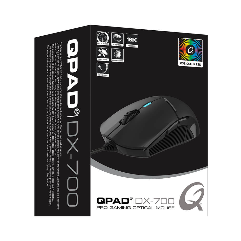 QPAD QPAD Gamingmus DX700 Svart