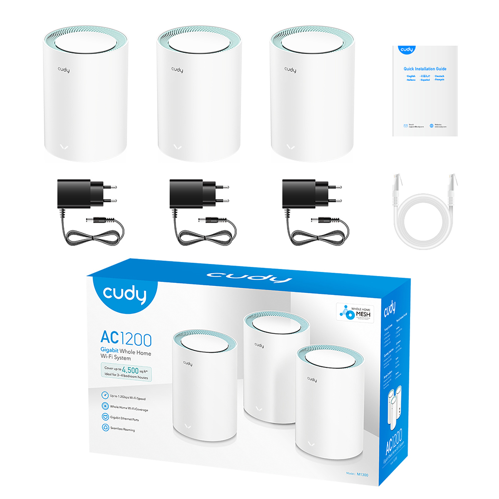 Cudy Cudy Mesh Solution M1300 3-pack AC1200 Gigabit Vit