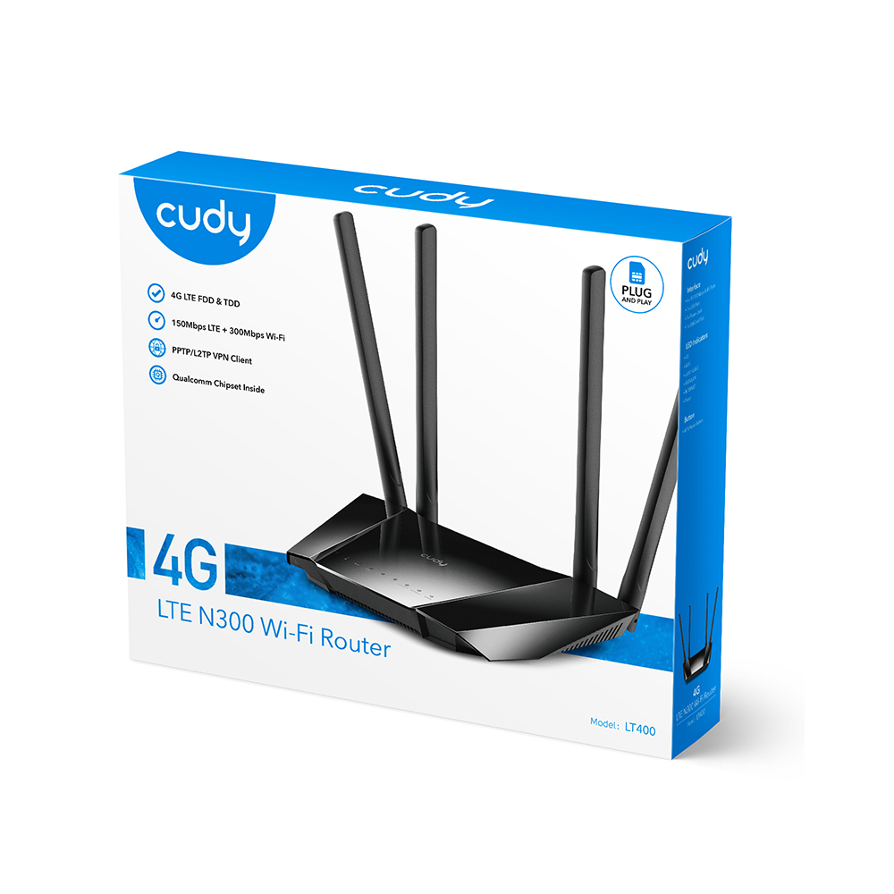 Cudy Cudy 4G Router LT400 Cat4 N300 Svart
