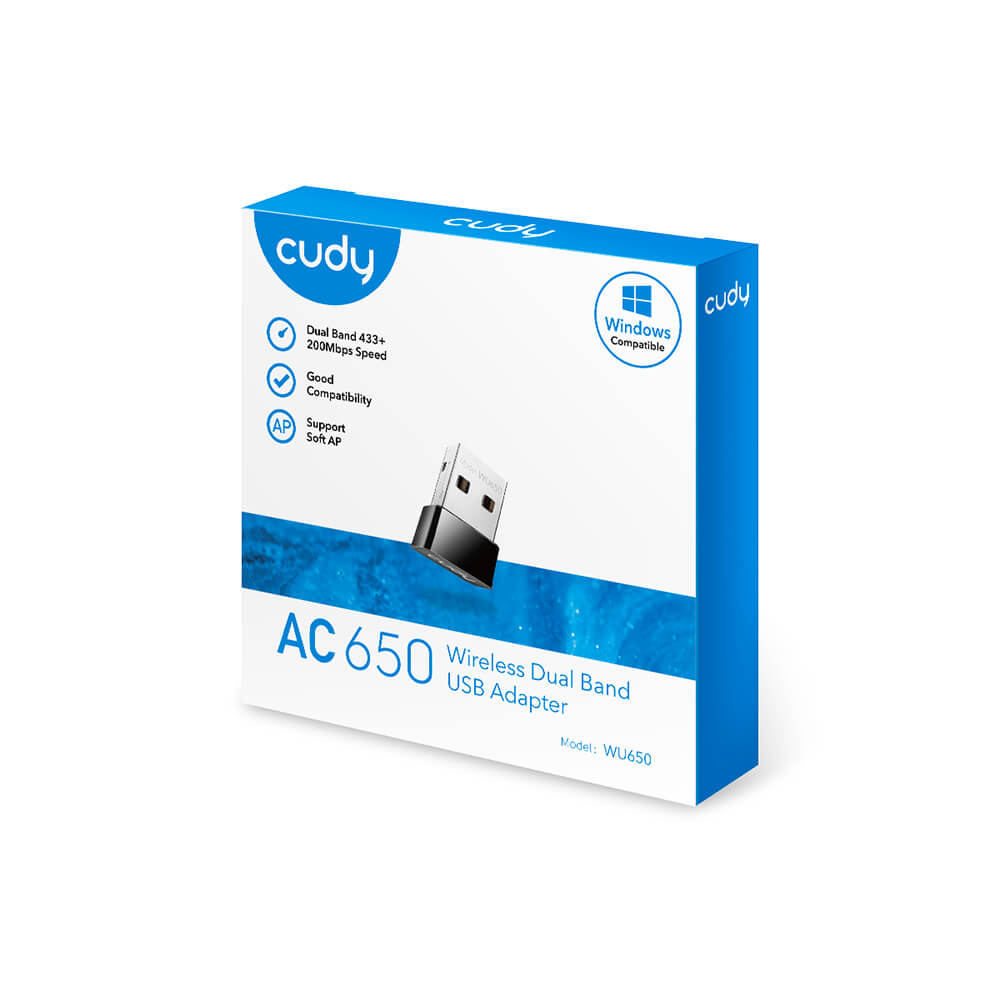 Cudy Cudy Adapter USB WU650 AC650 Svart
