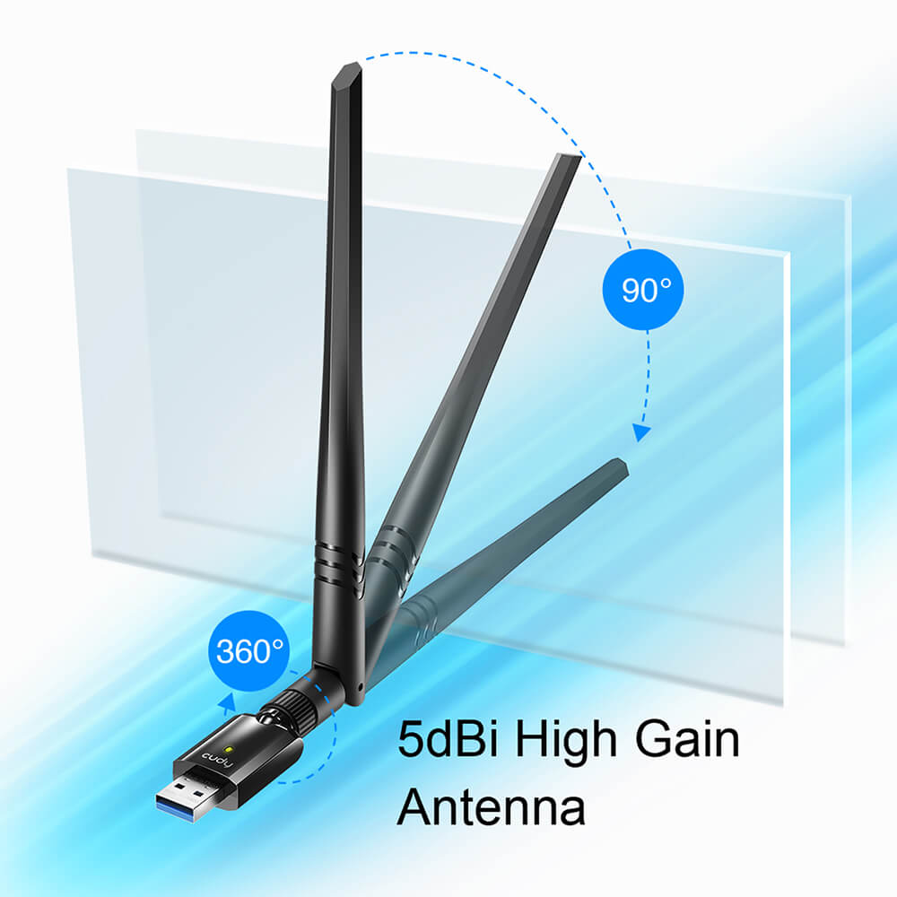 Cudy Cudy Adapter USB WU1400 AC1300 High Gain Svart