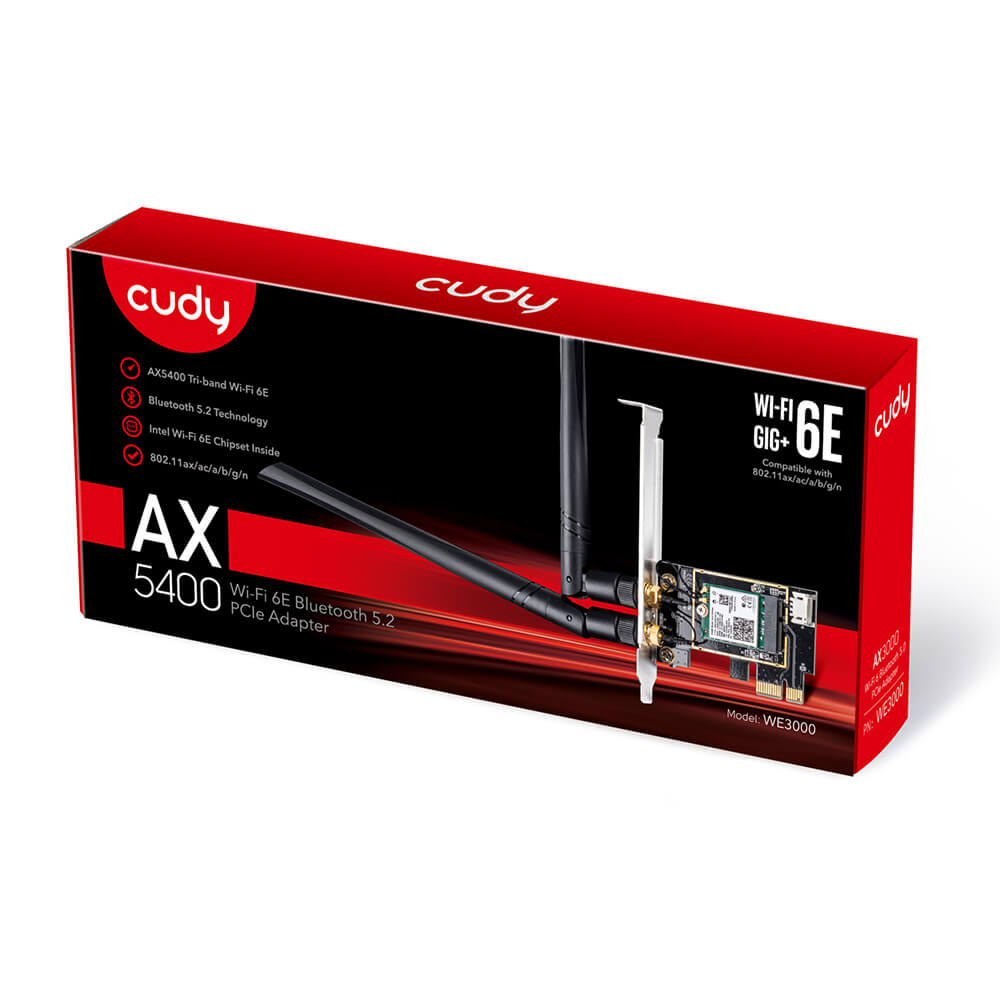 Cudy Cudy Adapter PCI-E WE3000 AX5400 Wi-Fi 6 Svart