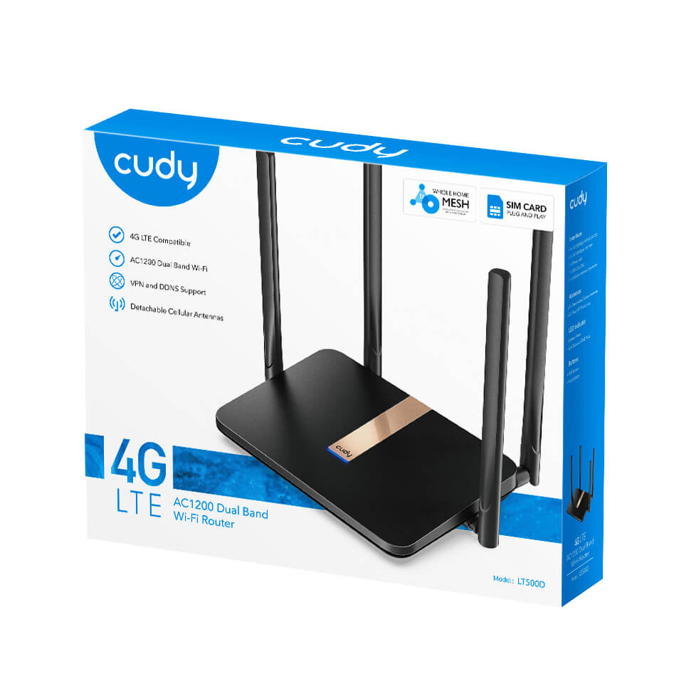 Cudy Cudy 4G Router LT500D Cat4 AC1200 Svart